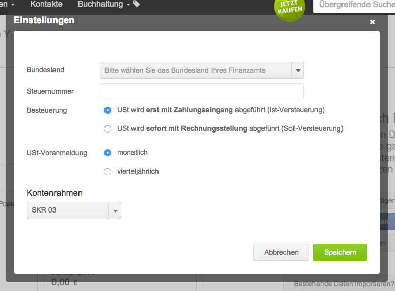 Umsatzsteuer lexoffice