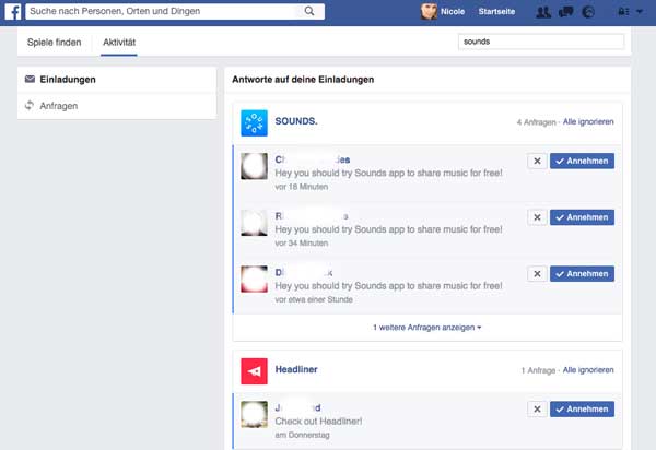Facebook App blocken