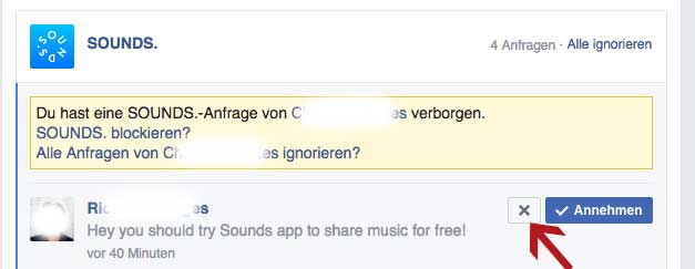 Facebook App blocken